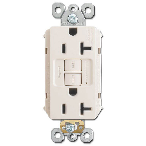 Bathroom Electrical Outlet Self-Test 20A - Light Almond