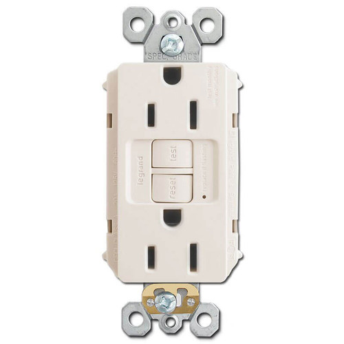 GFCI Protected Outlets Self Test 15A - Light Almond