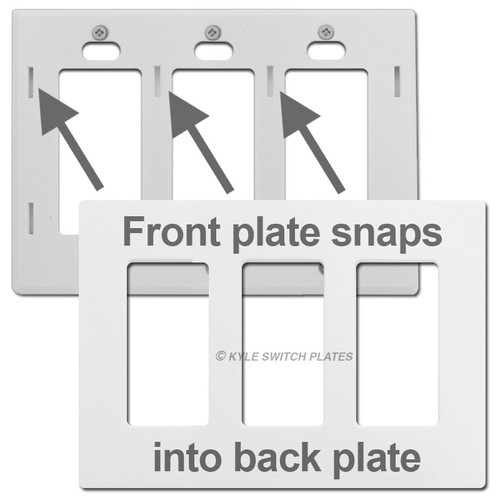3 Decor Plastic Screwless Wall Cover Plates Lutron