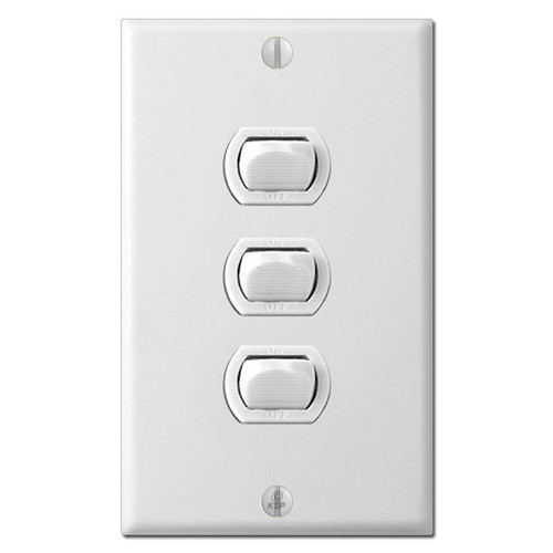3 Despard Sierra Low Voltage Switch Wall Plate Set - White