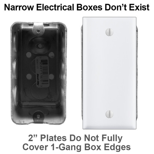 2'' Narrow Coax Cable TV Jack Wall Plate 3/8'' Opening