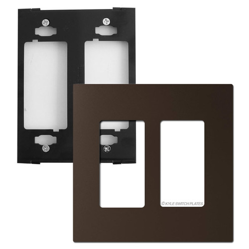 Dark Bronze Screwless Switch Wallplate Plastic 2 Gang Legrand