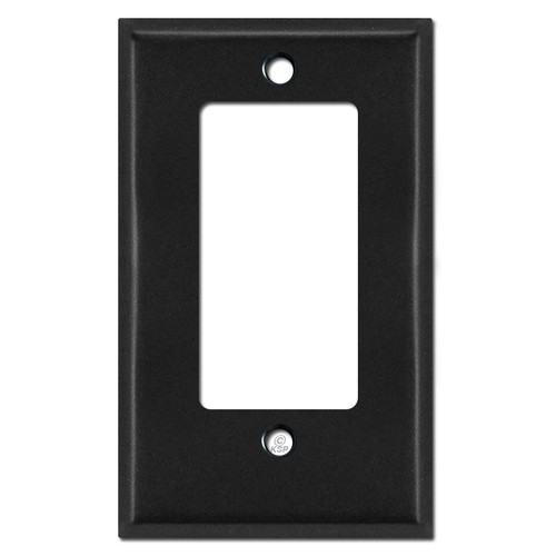 Half Short Decorator Receptacle Switchplate Cover - Black