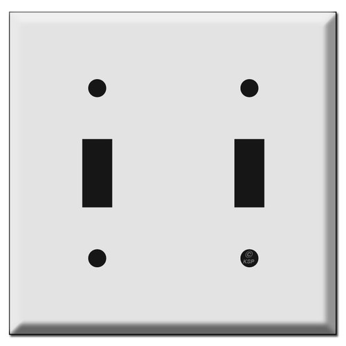 Wider Spaced 2 Toggle Light Switch Cover for Adjacent Boxes Wider Spaced 2 Toggle Light Switch Cover for Adjacent Boxes