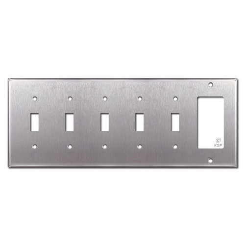 1 Decor 5 Toggle Light Switch Cover - Satin Stainless Steel 