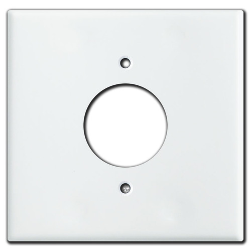 2-Gang Middle 1.6" 20A Electrical Outlet Cover - White