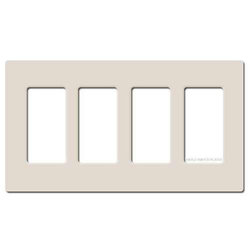 4 Rocker Screwless Wallplate Lutron - Light Almond Plastic