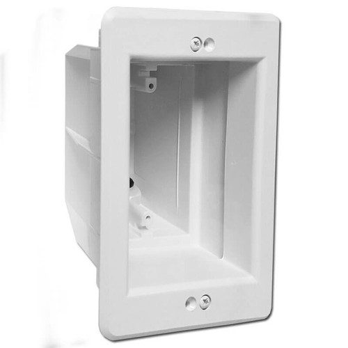 Recessed Electrical In Box for Inset Outlet Switch or Cable - White