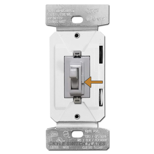 Gray Toggle Dimmer Switch LED CFL S/P & 3 Way