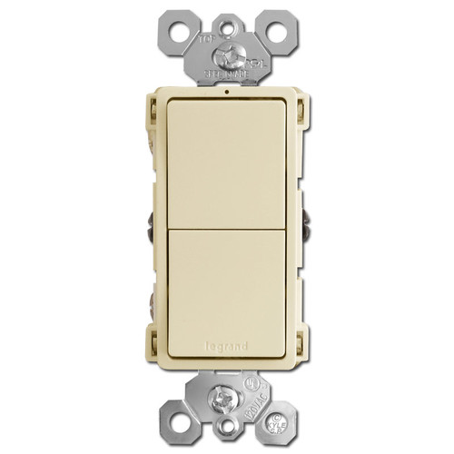 Stacked Double Rocker Switch - Ivory