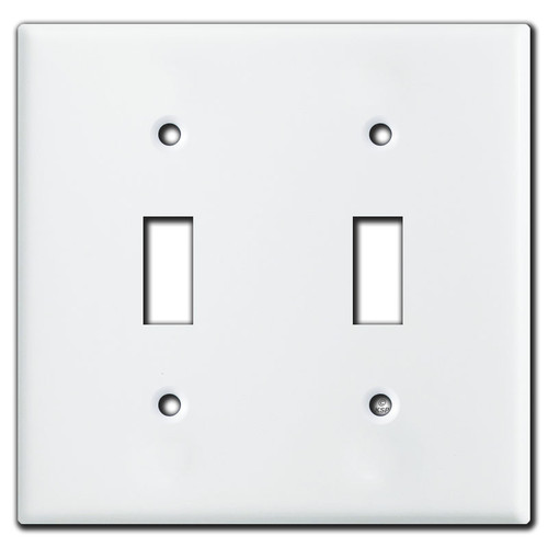 2 Toggle Switch Plates - White