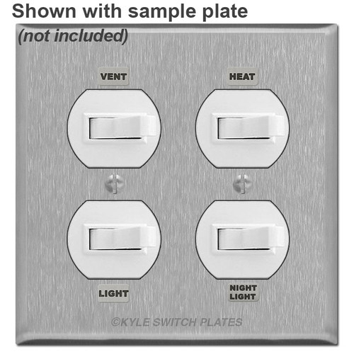 Light, Heat, Vent, Night Light Switch ID Wall Plate Labels