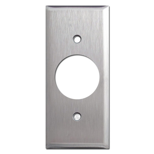 2'' Narrow 1.4'' Single Receptacle Cover - Satin Stainless Steel