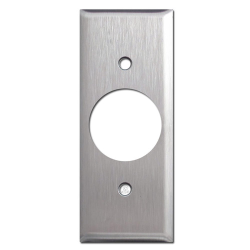 1.75'' Narrow 1.4'' Single Receptacle Cover - Satin Stainless Steel