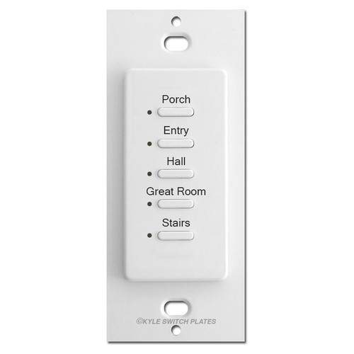 Engraved Touch Plate LED 5-Button Low Voltage Ultra Switch
