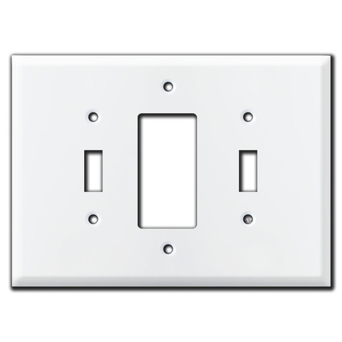 Jumbo Toggle Decora Toggle Wall Plate Cover - White