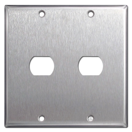 2-Gang Single Despard Electrical Wall Plate - Satin Stainless Steel