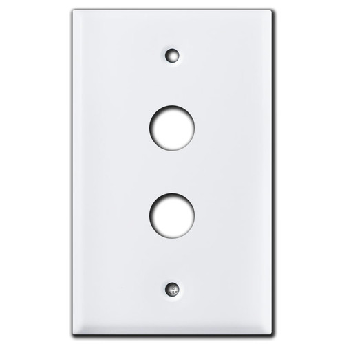 2-Button Door Bell Cover Plate - Dual 5/8'' Holes - White