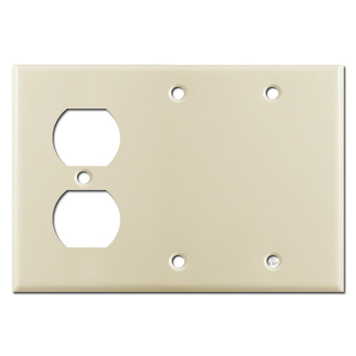 1 Duplex 2 Blank Switchplate - Ivory