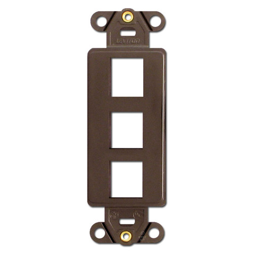 Brown Leviton 3 Port Frames for Modular Jack Adapters