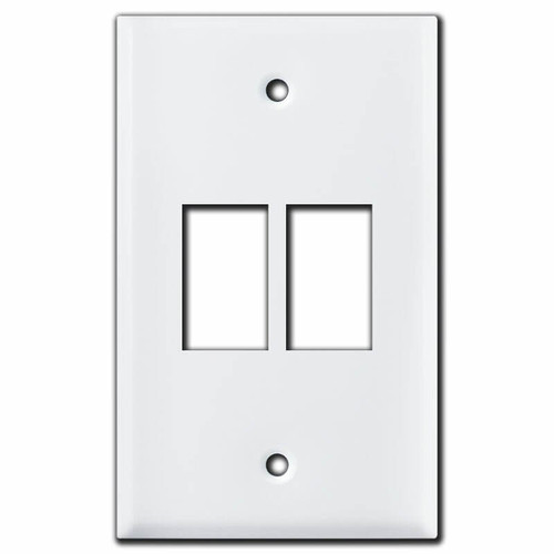 Vertical 2-Switch New Style GE Low Voltage Cover - White