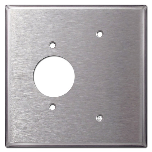 Jumbo 1.62'' Locking Twist Outlet + Blank Plate - Stainless Steel