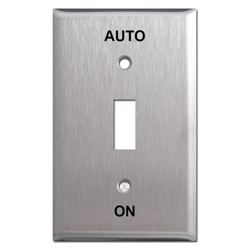 Engraved AUTO / ON Toggle Plates for Locking Key Switch