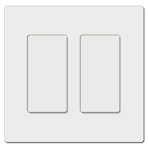 2-Blank Screwless Light Switch Wall Plate Lutron - White Plastic