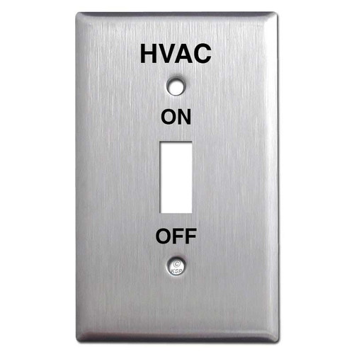 Engraved HVAC ON OFF Toggle Wall Plate - 304 Stainless Steel