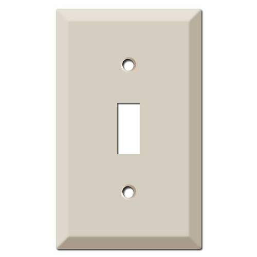 Deep Raised 1 Toggle Light Switchplate - Light Almond