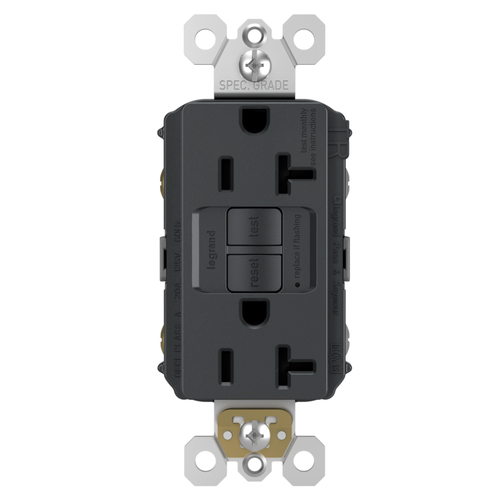 20A Outlet Ground Fault Tamper Resistant Legrand - Graphite