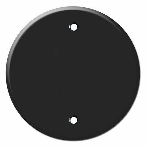 Round Blank Ceiling Outlet Cover for 4" Electrical Box - Black