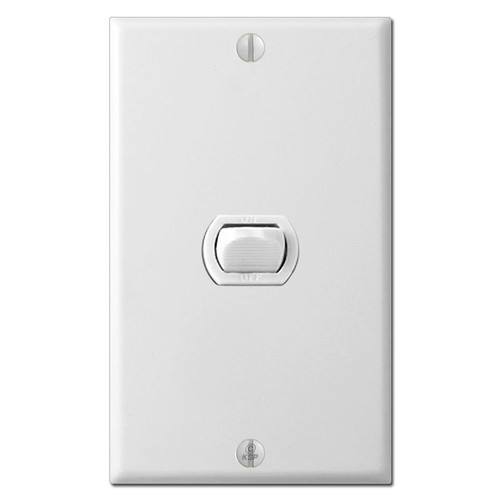 GE Low Voltage 1-Switch Wallplate Replacement Despard Set shown in white.