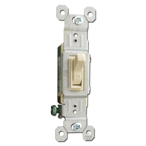 Ivory Toggle Light Switch, 15 Amp