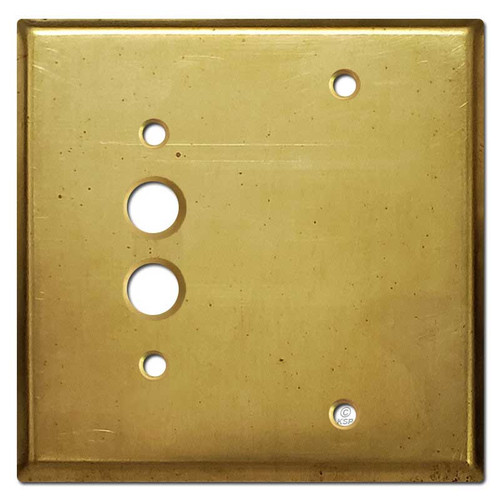 Pushbutton Blank Wall Switch Plate - Unfinished Raw Brass