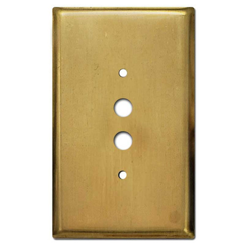 Oversized 1 Pushbutton Switch Plate - Raw Unfinished Brass 