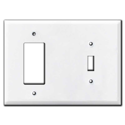 Oversized Toggle Blank Rocker Switch Plates - White