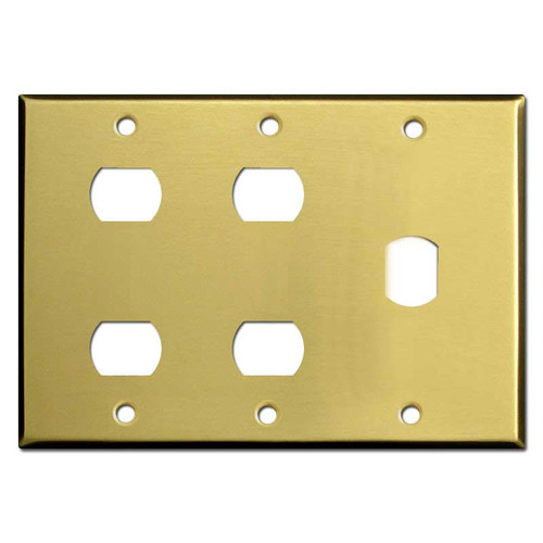 3-Gang 5 Despard Switch Plate Cover - Satin Brass