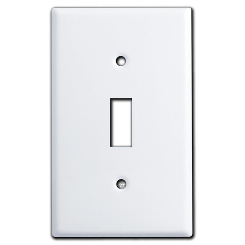 Engravable 1 Toggle Light Switch Cover - White Stainless Steel 304