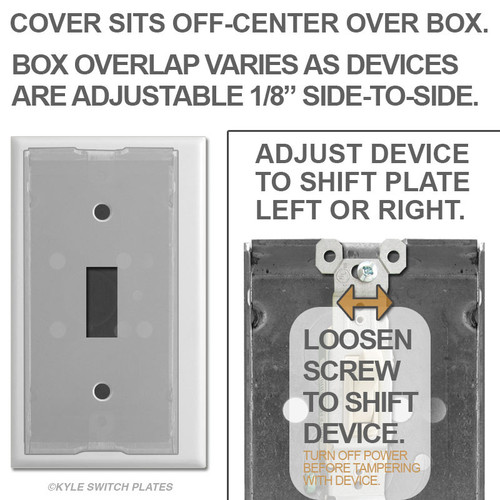 Offset Oversized Toggle Switch Wall Plate - Half Narrow 3/8'' Trim | Kyle