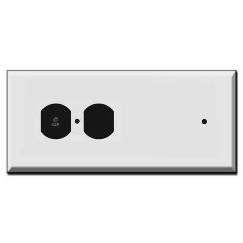 Oversized Sideways Tandem Duplex Outlet Receptacle + Blank Plates 