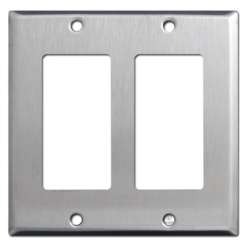 Engravable 2 Decora Rocker Outlet Switch Plate - Stainless Steel 304