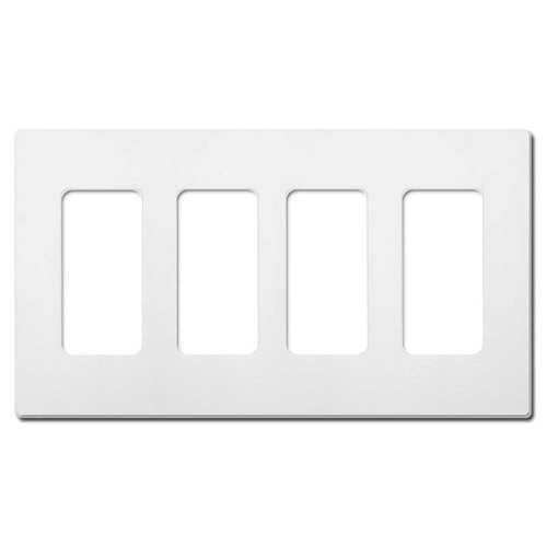 Engravable 4-Decor Screwless Plastic Switch Cover Plate - White