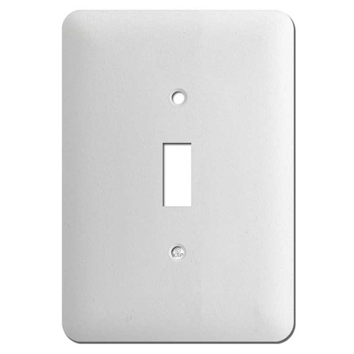 Tall Wider Toggle Light Switch Plate - White Wrinkle Texture