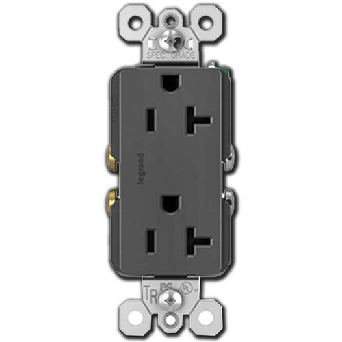Decorator 20A Receptacle Spec Grade TR Legrand - Black