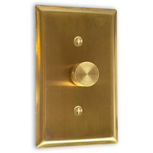 Modern Solid Brass Dimmer Switch Plate Set 1-Gang - Raw Brass