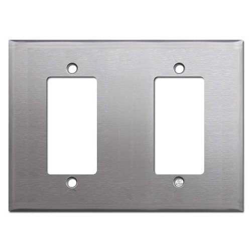 Custom 2 Decora Plate 4.5" H x 5.56" W - Spec Grade Stainless Steel
