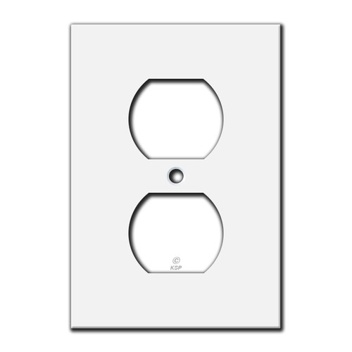 Flat Low Profile Duplex Outlet Cover Plate 4.5" x2.75" - White