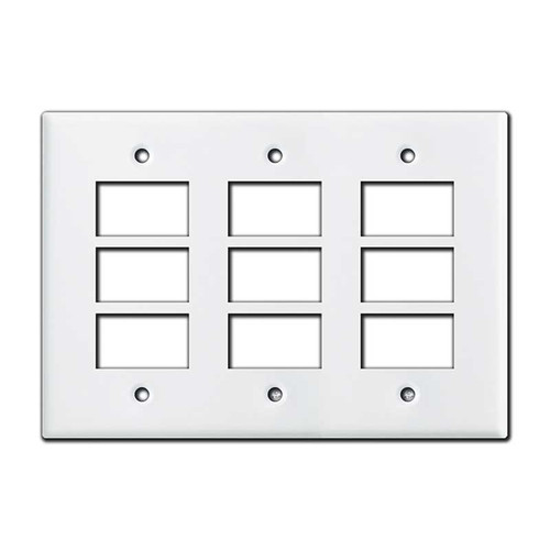 GE Low Voltage 9-Switch 3-Gang New Style Cover Plate - White