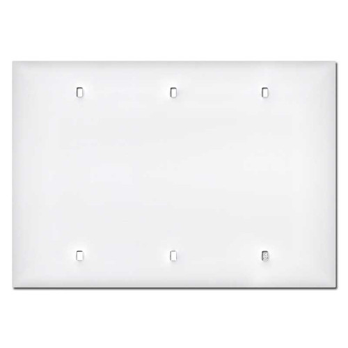 White Plastic 3 Blank Wall Switch Plate